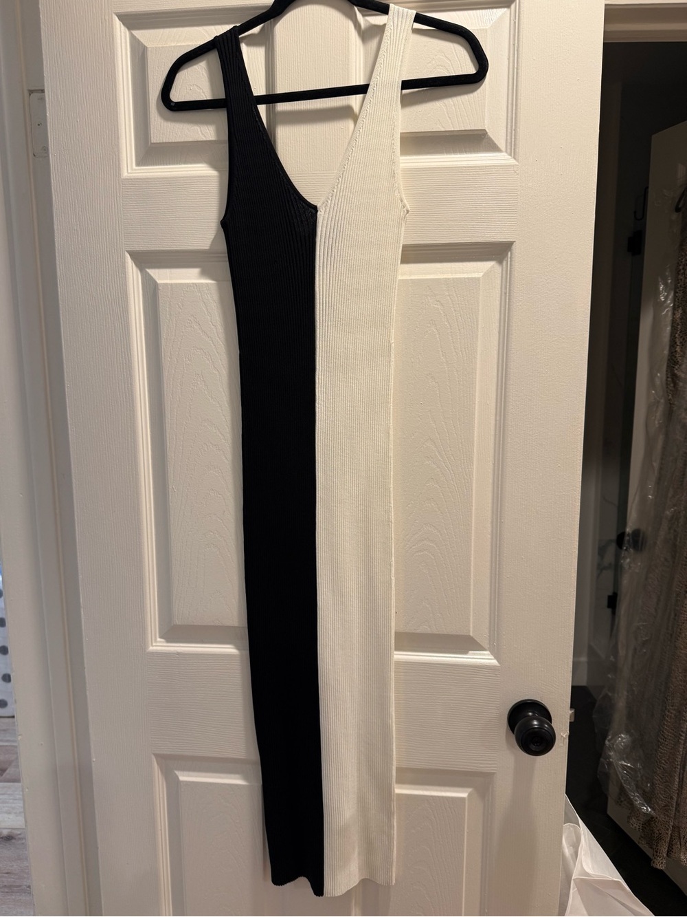 Staud Dana Midi Dress in Black and White
